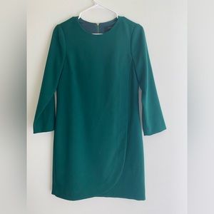 Emerald long sleeve shirt dress